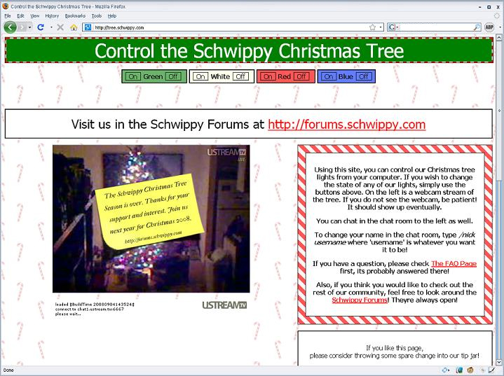 Screenshot of Schwippy Christmas Tree